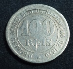 Moeda 100 réis, ano 1871