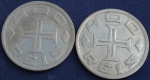 Duas moedas 400 réis, ano 1932, cupro-níquel Série Vicentina