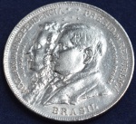 Moeda 2000 réis, ano 1922, em prata 900 milésimos, comemorativas ao 1º Centenário da Independência do Brasil, escurecimento natural da prata, FC