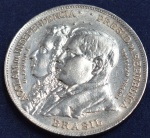 Moeda 2000 réis, ano 1922, em prata 900 milésimos, comemorativas ao 1º Centenário da Independência do Brasil, escurecimento natural da prata, FC