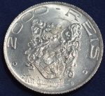 Moeda em prata 2000 réis, ano 1932, Série Vicentina, IV Centenário da Colonização do Brasil, Dom João III 1502/1557 Rei de Portugal,escurecimento natural da prata, FC