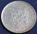 Moeda em prata 2000 réis, ano 1932, Série Vicentina, IV Centenário da Colonização do Brasil, Dom João III 1502/1557 Rei de Portugal,escurecimento natural da prata, MBC