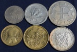 Lindo conjunto com 6 moedas, 1 moeda de cada da Série Vicentina, Comemorativas do  IV Centenário da Colonização do Brasil,  ano 1932, 100 réis, 200 réis, 400 réis, 500 réis, 1000 réis e 2000 réis (em prata). Total do grupo 6 moedas