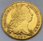 Moeda em ouro (14,3 gr.), 6400 réis, ano 1769, SOB