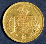 Moeda em ouro (8,9 gr.), 10000 réis, ano 1875, SOB/FC