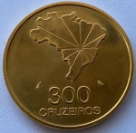 Moeda em ouro (16,6 gr.) 300 Cruzeiros, ano 1972, Comemoração do Sesquicentenário