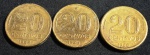 Três moedas 20 centavos, ano 1948, Ruy Barbosa
