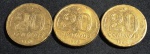 Três moedas 20 centavos, ano 1948, Ruy Barbosa