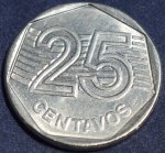 Moeda 25 centavos, ano 1994, Reverso Invertido, Soberba/FC