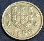 Moeda de Portugal,2,5 escudos, ano 1982