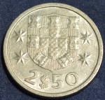 Moeda de Portugal,2,5 escudos, ano 1983