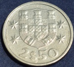 Moeda de Portugal,2,5 escudos, ano 1985