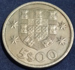 Moeda de Portugal, 5 escudos, ano 1973