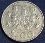 Moeda de Portugal, 5 escudos, ano 1977