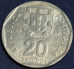 Moeda de Portugal, 20 escudos, ano 1987