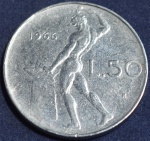 Moeda da Itália, 50 Liras, ano 1966