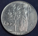 Moeda da Itália, 100 Liras, ano 1979