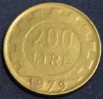 Moeda da Itália, 200 Liras, ano 1979