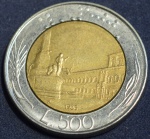 Moeda da Itália, 500 Liras, ano 1985