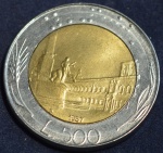 Moeda da Itália, 500 Liras, ano 1987