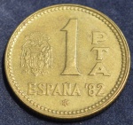 Moeda da Espanha, 1 peseta, ano 1980