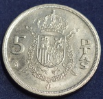Moeda da Espanha, 5 pesetas, ano 1984