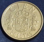 Moeda da Espanha, 100 pesetas, ano 1986