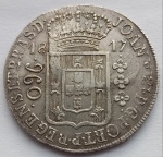 Moeda de Prata, 960 Réis 1817 R, sobre 8 Reales Lima