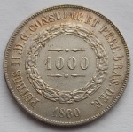 Moeda de Prata, 1000 Réis 1860
