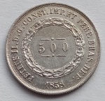 Moeda de Prata 500 Réis 1858