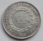 Moeda de Prata 500 Réis 1860