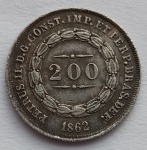 Moeda de Prata 200 Réis 1862