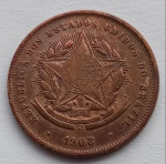 Moeda Bronze 20 Réis 1908