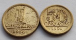 Duas Moedas 50 centavos e 1 Cruzeiro 1956 módulo menor