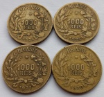 Quatro Moedas 1000 Réis 1924, 1925, 1927 e 1928