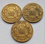 Três Moedas 500 Réis 1924, 1927 e 1928