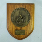 MILITARIA - Troféu Militar Português em Placa de Madeira - Zona Militar dos Açores, datado de maio de 1987 - conferido a Militar.