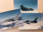 MILITARIA - Lote com 3 fotografias profissionais em papel fotográfico tamanho dos caças AMX da FAB. Linda fotos!