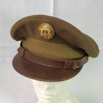 MILITARIA - Quepe de Oficial do Exército Americano usado na Segunda Guerra Mundial.