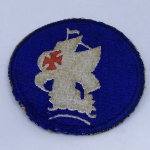 MILITARIA - Bordado original do Exército Americano - WWII era Caribbean Defense Command Patch Pirate ship Boat Galleon Ship Red Cross High Seas US Army Military World War II Panama Canal - Segunda Guerra Mundial (55)