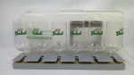 Lindo conjunto de copos da Cervejaria Grolsch com suporte para encaixar na geladeira ou prateleira. Caixa original. O suporte mede 44cm de comprimento