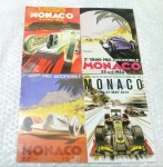 Lote com 4 placas decorativas - 15X20cm  automobilismo: F1 Monaco  1930, 1933, 1935, 2012  usadas, no estado (pequenos amassados e manchas).