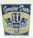 Placa Vintage Chevrolet Genuine Parts – mdf – 19cm X 22cm – muito bem conservada – 