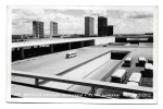 Colecionismo/cartão postal - Cartão postal fotográfico da Brasília, Distrito Federal. Vista aérea da Pala Rodoviária. Cartão dos anos 60. O cartão mede 9,0 X 14,0 cm. 