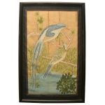 Pássaros Empoleirados. Tecido. 83 x 53 cm (MI). 90 x 59 cm (ME).