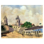 F. BARBOSA  A Sé de Olinda  Pernambuco. Aquarela. Ass. e datado 1967, cid. Titulado e localizado cie. 30 x 23 cm (MI). 42 x 37 cm (ME).