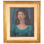 NOÊMIA MOURÃO (Bragança Paulista, 1912 / SP, 1992) - Mulher de Vestido Verde. Óleo s/ tela. Ass. cid. 55.5 x 45.5 cm. Excelente pintora, cenógrafa e desenhista. Em 1932, estuda com Di Cavalcanti (1897-1976), com quem casa-se no ano seguinte. Entre 1935 e 1940, vive em Paris (França) e frequenta as academias Ranson e de La Grande Chaumière e estuda Filosofia e História da Arte na Sorbonne. Colabora como ilustradora, para os jornais "Le Monde" e "Paris Soir" e é contratada pela Rádio Difusion Française, para participar de um programa sobre literatura e artes plásticas, juntamente com Cicero Dias (1907-2013), Tavares Bastos e Marcelino de Carvalho. De volta ao Brasil, estuda escultura com Victor Brecheret (1894-1955).