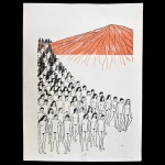 WILMA MARTINS (Belo Horizonte, MG - 1934) - O Passeio. Gravura. Ass. e datada, 1971. 66 x 40 cm (MI). 66 x 50 cm (ME). Pintora, gravadora, desenhista, ilustradora, figurinista e diagramadora. Inicia seus estudos artísticos em 1953, em Belo Horizonte, tendo como professores os artistas Alberto da Veiga Guignard, Franz Weissmann Isabel Pedrosa.