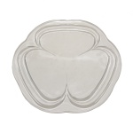 Prato circular para aperitivos de cristal francês. Decoração na forma de flor. Séc. XX. 34 cm.