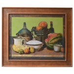MIGUEL ANGEL TEJERA (1939-208) - Natureza Morta. Óleo s/ Eucatex. Ass. csd. 60 x 74 cm (MI). 78 x 92 cm (ME). Pintor Uruguaio.